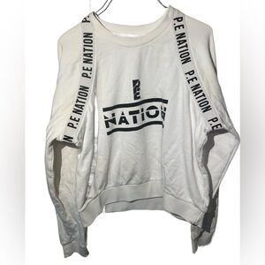 P.E Nation Cream Sweatshirt with Black Accents